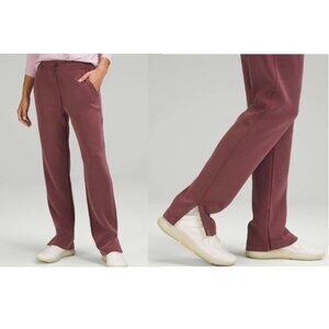 Lululemon Brushed Softstreme Split-Hem High-Rise Relax Casual Pant- Red Merlot